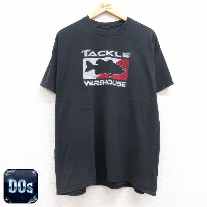 【50%OFF】00s 半袖Tシャツ 魚 ブラック XL | 古着