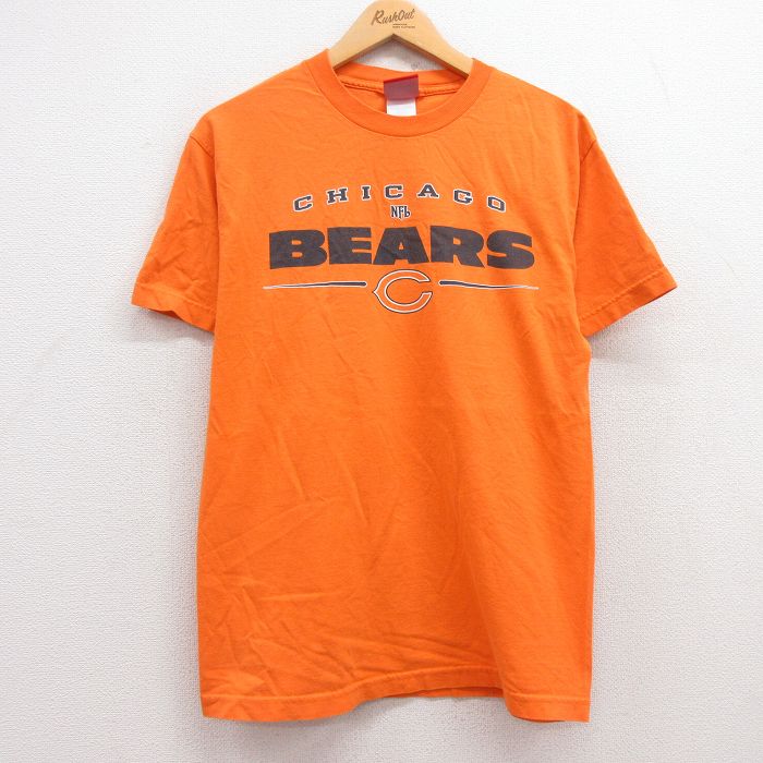 M★古着 半袖 ビンテージ Tシャツ メンズ 00年代 00s NFL シカゴベアーズ コットン クルーネック オレンジ アメフト スーパーボウル 25jul11 中古