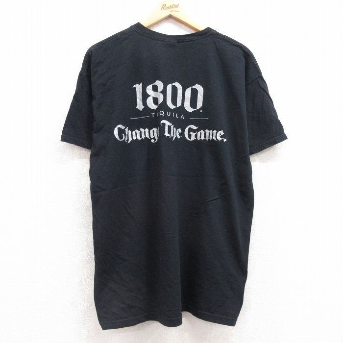 XL★古着 フルーツオブザルーム 半袖 ビンテージ Tシャツ メンズ 00年代 00s 1800 テキーラ 大きいサイズ コットン クルーネック 黒 ブラック 25jul11 中古
