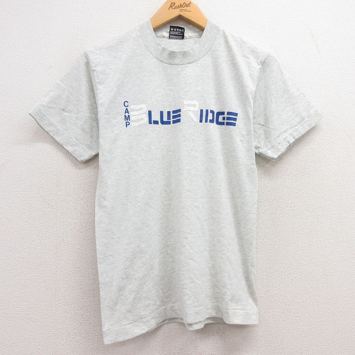 S★古着 フルーツオブザルーム 半袖 ビンテージ Tシャツ メンズ 90年代 90s BLUE クルーネック USA製 薄グレー 霜降り 25jul11 中古