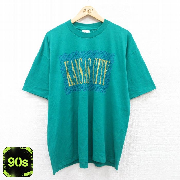 【50%OFF】90s 半袖Tシャツ KANSAS CITY グリーン XL | 古着