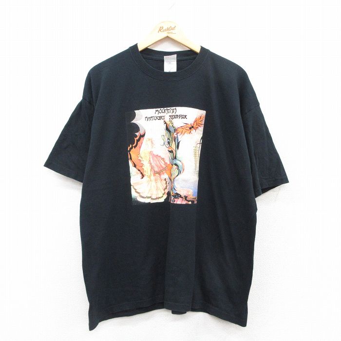 XL★古着 半袖 ビンテージ ロック バンド Tシャツ メンズ 00年代 00s マウンテン 大きいサイズ コットン クルーネック 黒 ブラック 【spe】 25jul11 中古