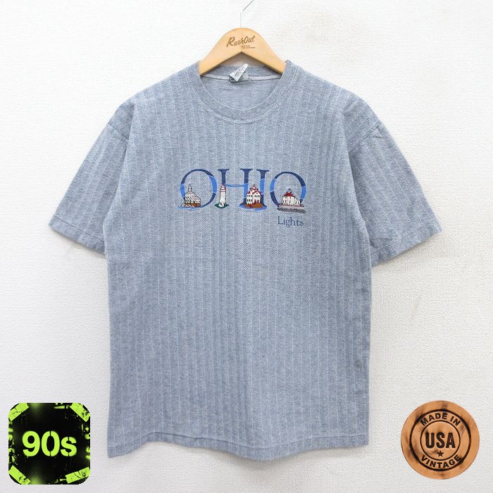 【50%OFF】90s 半袖Tシャツ オハイオ灯台 ネイビー M | 古着