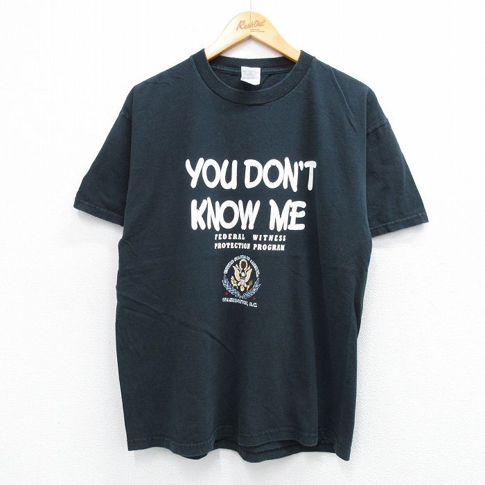 【50%OFF】L★古着 半袖 ビンテージ Tシャツ メンズ 00年代 00s ユナイテッドステイツ ワシントンDC コットン クルーネック 黒 ブラック 25jul12 中古