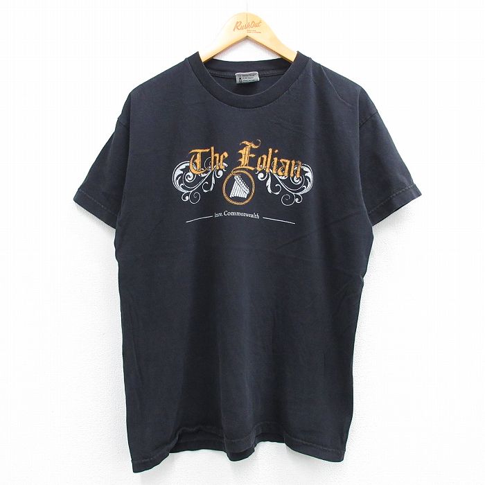 L★古着 半袖 ビンテージ Tシャツ メンズ 90年代 90s The Edian コットン クルーネック USA製 黒 ブラック 25jul12 中古