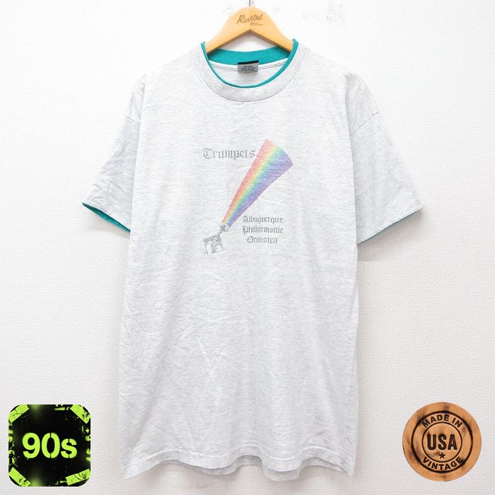 【50%OFF】90s 半袖Tシャツ フィルハーモニーオーケストラ グレー XL | 古着