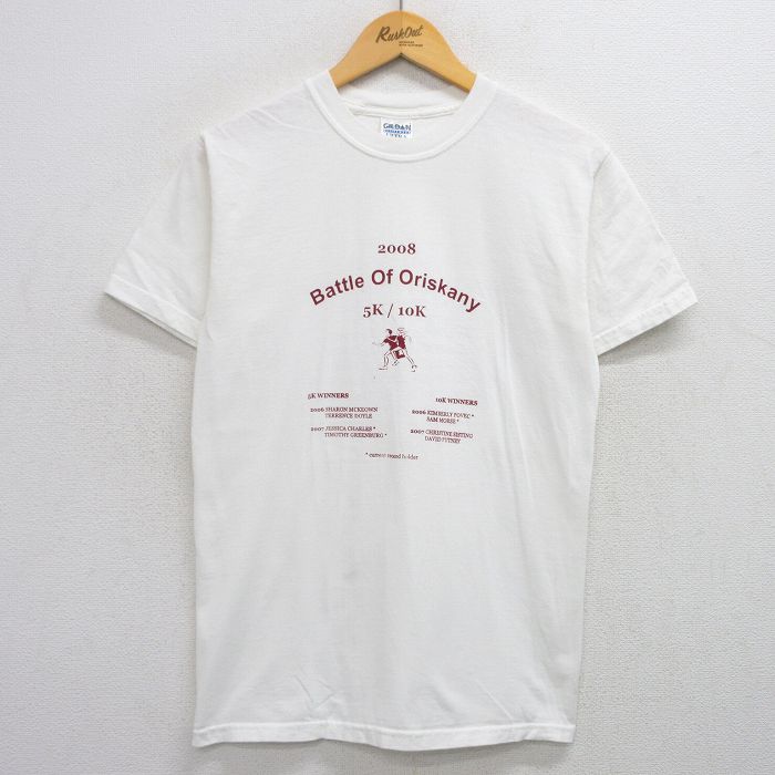 【50%OFF】S★古着 半袖 ビンテージ Tシャツ メンズ 00年代 00s マラソン メッセージ コットン クルーネック 白 ホワイト 25jul12 中古