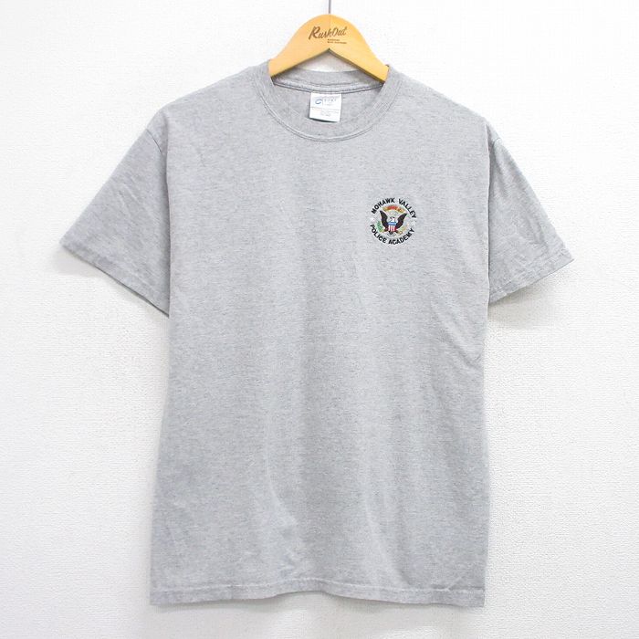 M★古着 半袖 ビンテージ Tシャツ メンズ 00年代 00s マンレイ モーホークバレー ポリス クルーネック グレー 霜降り 25jul12 中古