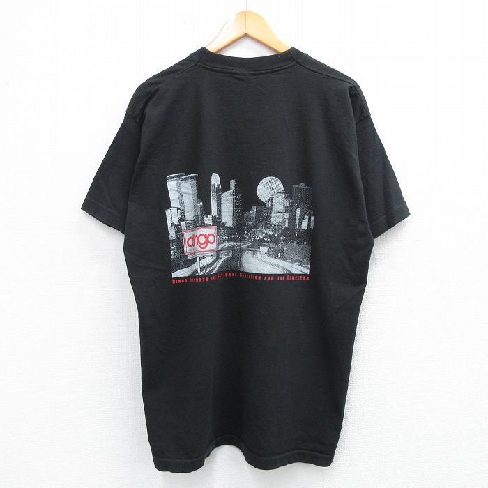 XL★古着 フルーツオブザルーム 半袖 ビンテージ Tシャツ メンズ 90年代 90s dingo 大きいサイズ コットン クルーネック USA製 黒 ブラック 25jul14 中古