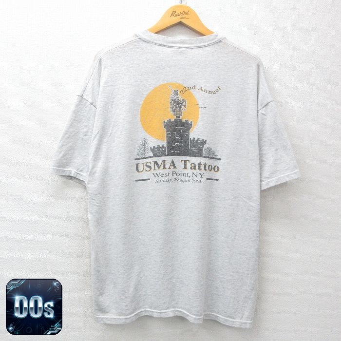 【50%OFF】ヘインズ 00s 半袖Tシャツ USMA グレー XL | 古着