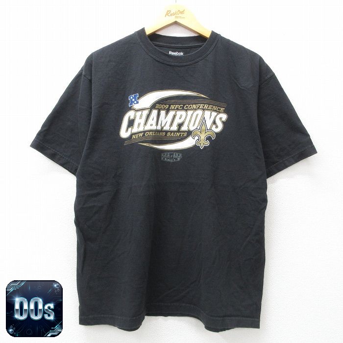 【50%OFF】リーボック 00s 半袖Tシャツ ニューオーリンズセインツ ブラック XL | 古着