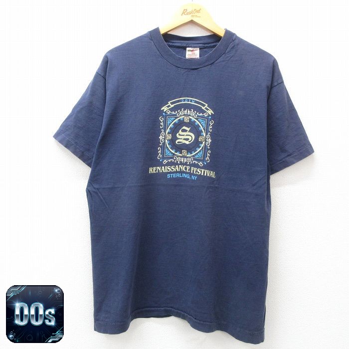 【50%OFF】フルーツオブザルーム 00s 半袖Tシャツ ルネッサンスフェスティバル ネイビー XL | 古着