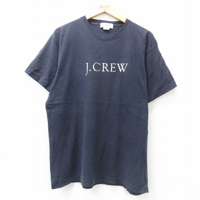 XL★古着 ジェイクルー J.CREW 半袖 ビンテージ Tシャツ メンズ 00年代 00s ビッグロゴ 両面プリント コットン クルーネック USA製 黒 ブラック 【spe】 25jul16 中古