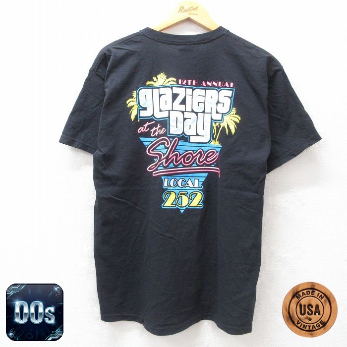 【50%OFF】00s 半袖Tシャツ GLAZIERSDAY ヤシの木 ブラック L | 古着