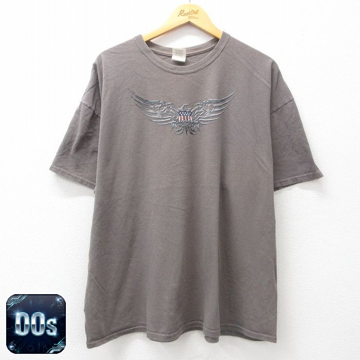 00s 半袖Tシャツ 羽 グレー XL | 古着