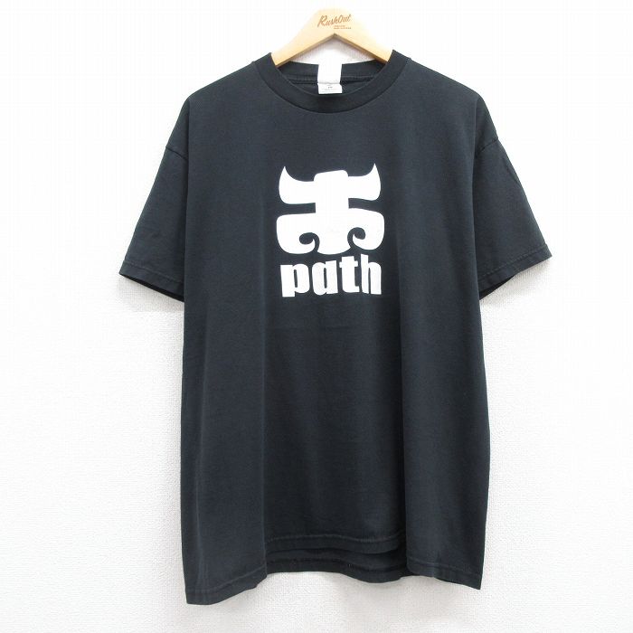 XL★古着 フルーツオブザルーム 半袖 ビンテージ Tシャツ メンズ 00年代 00s path クルーネック 黒 ブラック 25jul16 中古