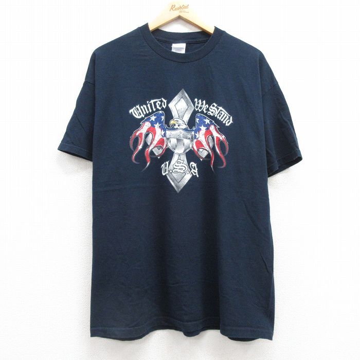 00s 半袖Tシャツ ワシ星条旗 ネイビー XL | 古着