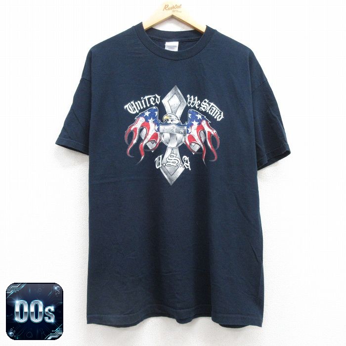 00s 半袖Tシャツ ワシ星条旗 ネイビー XL | 古着