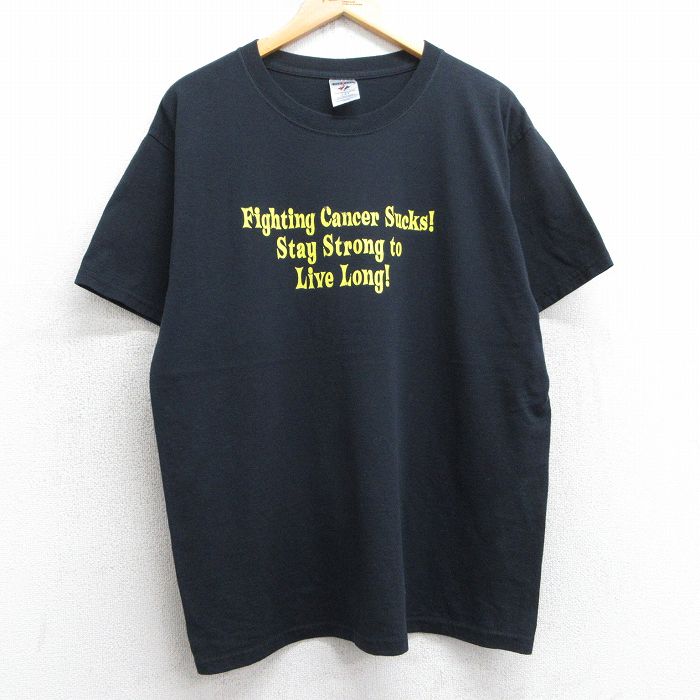 L★古着 ジャージーズ 半袖 ビンテージ Tシャツ メンズ 00年代 00s メッセージ クルーネック 黒 ブラック 25jul16 中古