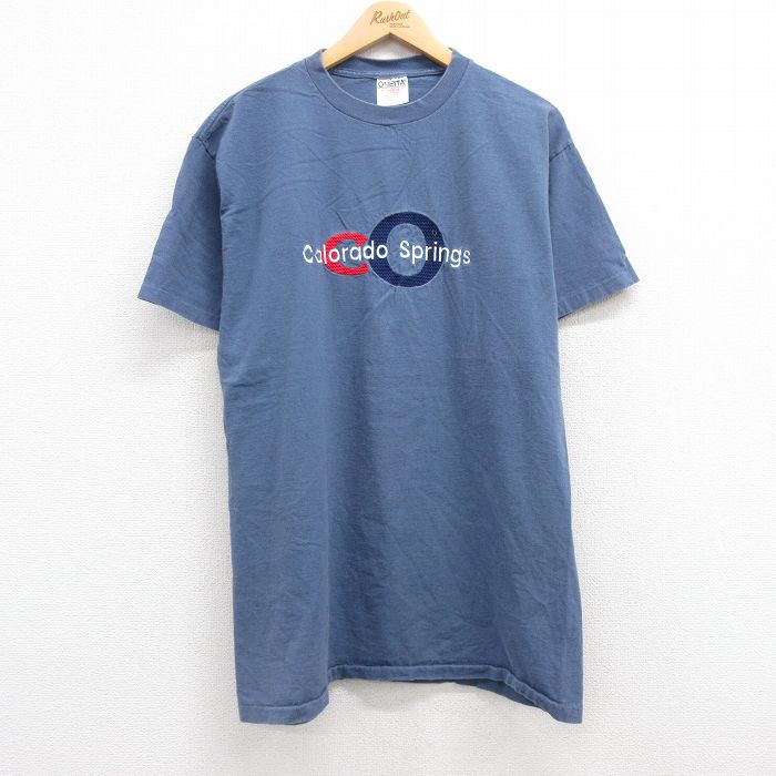 【50%OFF】オニータ 90s 半袖Tシャツ コロラドスプリングス刺繍 ネイビー XL | 古着