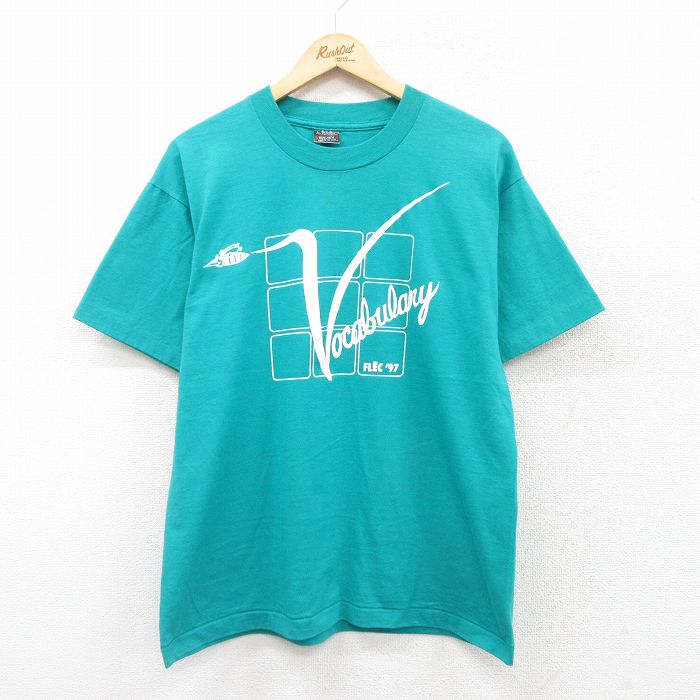 フルーツオブザルーム 90s 半袖Tシャツ Vocabulary グリーン L | 古着