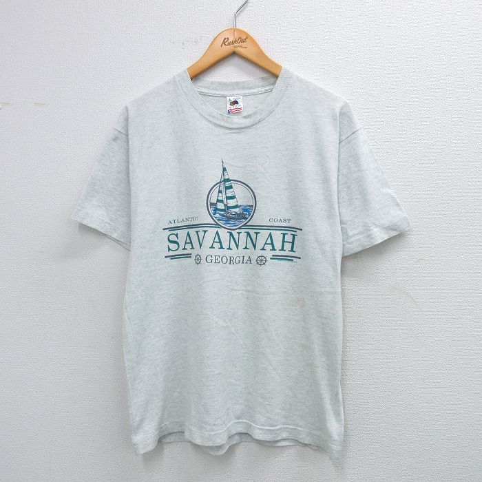フルーツオブザルーム 90s 半袖Tシャツ サバンナヨット グレー L | 古着