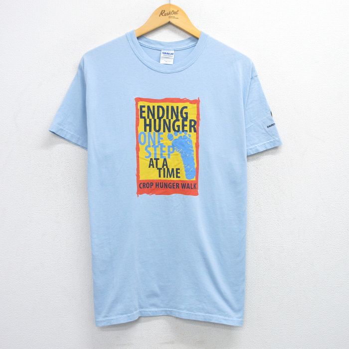 L★古着 半袖 ビンテージ Tシャツ メンズ 00年代 00s WALK コットン クルーネック 薄紺 ネイビー 25jul17 中古