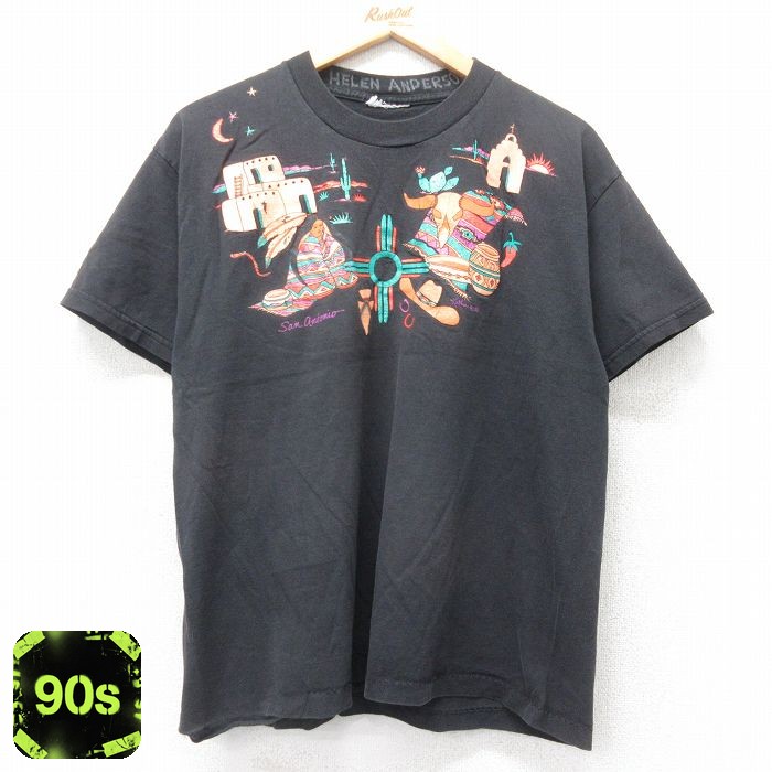 90s 半袖Tシャツ サボテン ブラック M | 古着