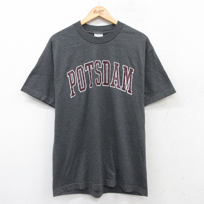 L★古着 半袖 ビンテージ Tシャツ メンズ 00年代 00s POTSDAM クルーネック グレー 霜降り 25jul18 中古