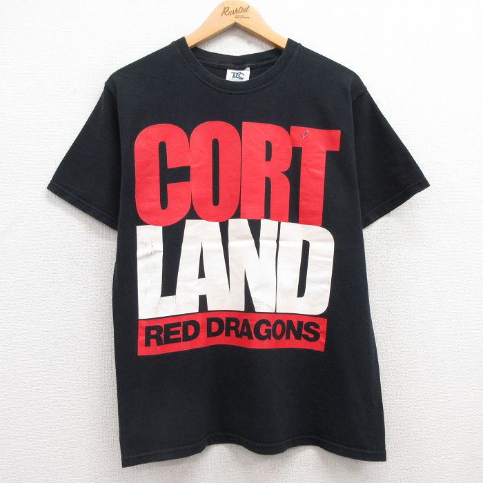 M★古着 半袖 ビンテージ Tシャツ メンズ 00年代 00s CORTLAND コットン クルーネック 黒 ブラック 25jul18 中古