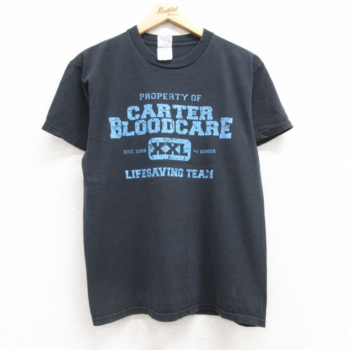 M★古着 半袖 ビンテージ Tシャツ メンズ 00年代 00s CARTER コットン クルーネック 黒 ブラック 25jul24 中古