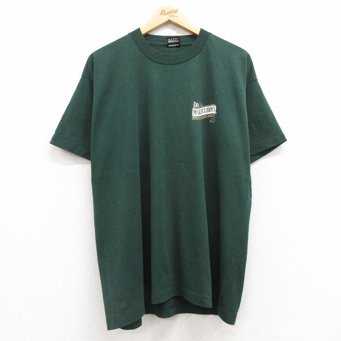 【50%OFF】XL★古着 フルーツオブザルーム 半袖 ビンテージ Tシャツ メンズ 90年代 90s Dr.MCGillicuddys クルーネック USA製 緑 グリーン 25jul24 中古