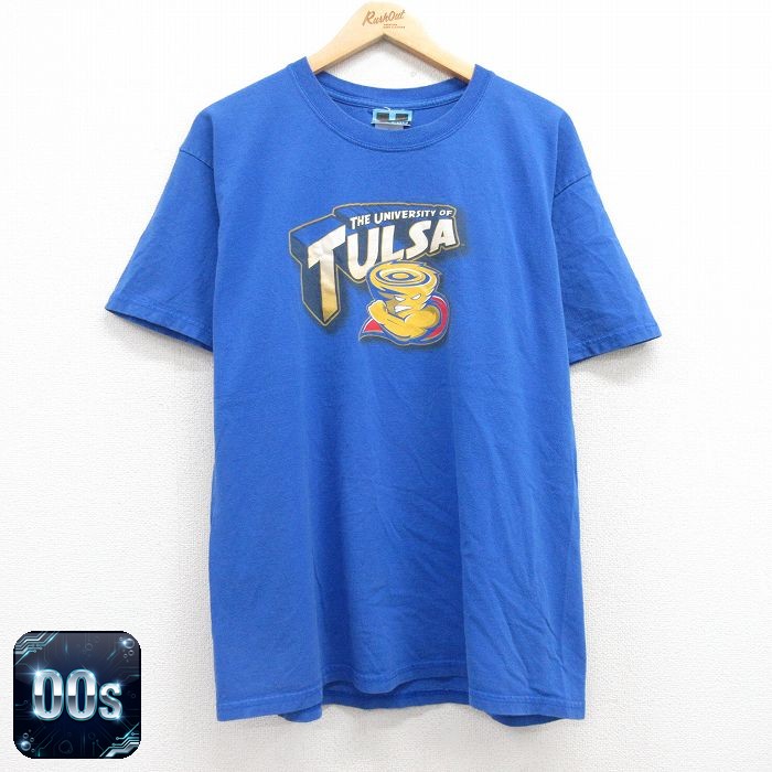 【50%OFF】00s 半袖Tシャツ タルサ大学 ブルー L | 古着