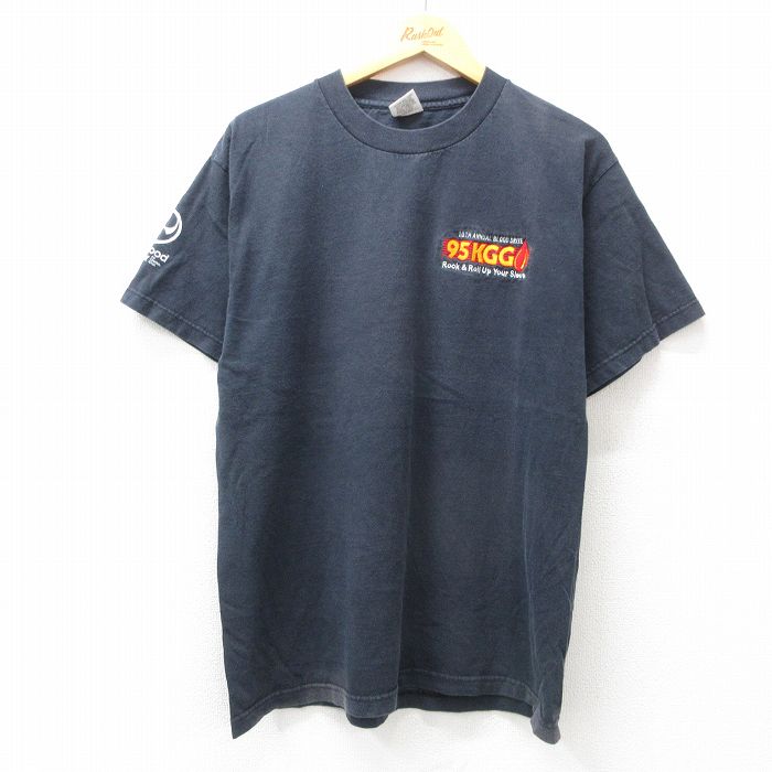 L★古着 半袖 ビンテージ Tシャツ メンズ 90年代 90s 95KGG コットン クルーネック USA製 黒 ブラック 25jul24 中古