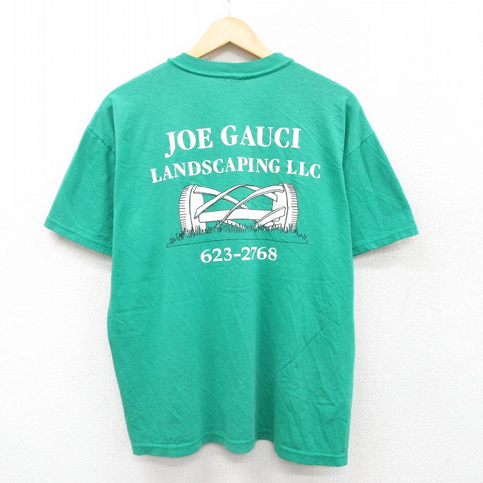 XL★古着 半袖 ビンテージ Tシャツ メンズ 00年代 00s ジョーガウチ クルーネック 緑 グリーン 25jul24 中古