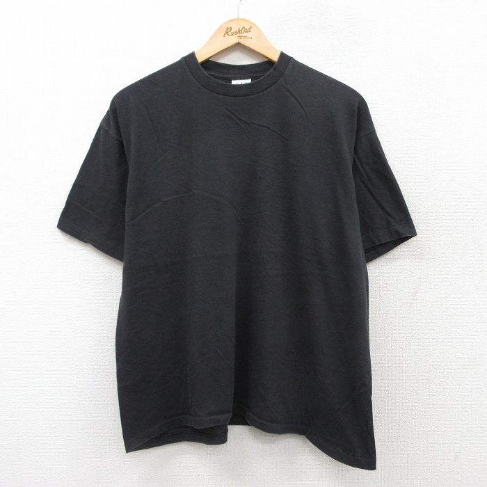 XL★古着 ギャップ GAP 半袖 ビンテージ Tシャツ メンズ 90年代 90s 無地 コットン クルーネック USA製 黒 ブラック 25jul24 中古