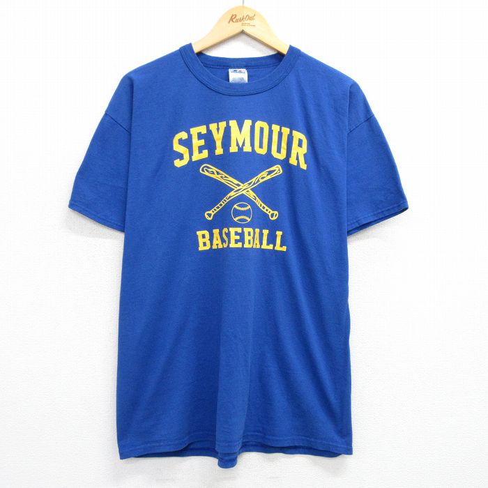 ラッセル 00s 半袖Tシャツ シーモアベースボール ブルー XL | 古着