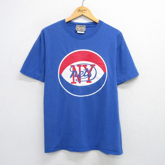 L★古着 半袖 ビンテージ Tシャツ メンズ 00年代 00s NBA ブルックリンネッツ ヴィンスカーター 15 コットン クルーネック 青 ブルー バスケットボール 25jul24 中古