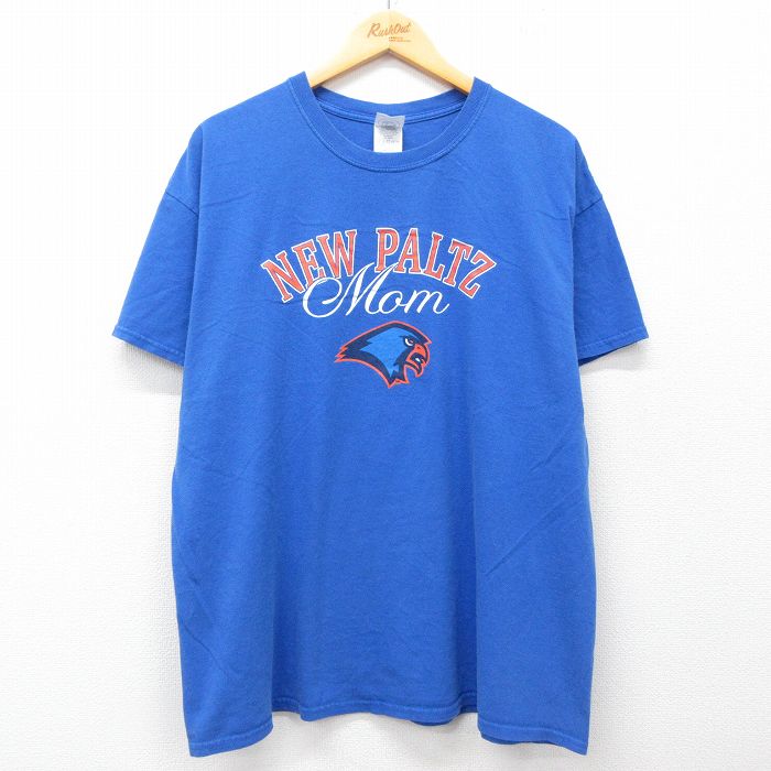 XL★古着 半袖 ビンテージ Tシャツ メンズ 00年代 00s NEW PALTZ 大きいサイズ コットン クルーネック 青 ブルー 25jul24 中古