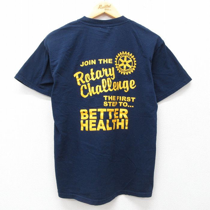 M★古着 半袖 ビンテージ Tシャツ メンズ 00年代 00s POTARY コットン クルーネック 紺 ネイビー 25jul24 中古