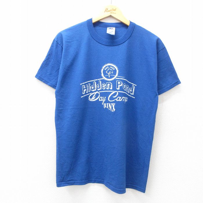 M★古着 ラッセル 半袖 ビンテージ Tシャツ メンズ 00年代 00s Hidden Pond クルーネック 青 ブルー 25jul19 中古