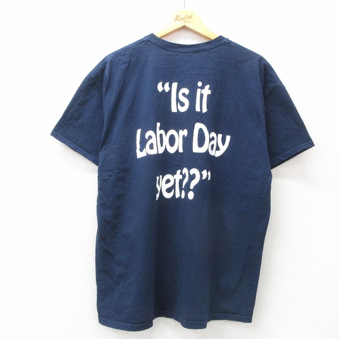 00s 半袖Tシャツ Labor Pay ネイビー XL | 古着