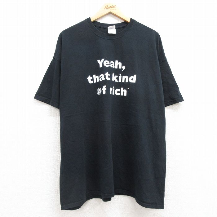 XL★古着 半袖 ビンテージ Tシャツ メンズ 00年代 00s Yeah 大きいサイズ コットン クルーネック 黒 ブラック 25jul19 中古