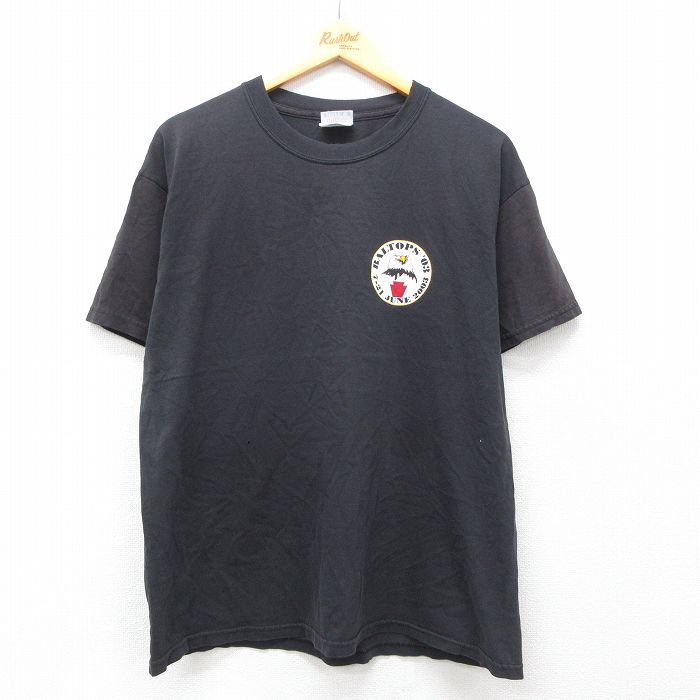 L★古着 半袖 ビンテージ Tシャツ メンズ 00年代 00s BALTOPS 鳥 コットン クルーネック 黒 ブラック 25jul19 中古