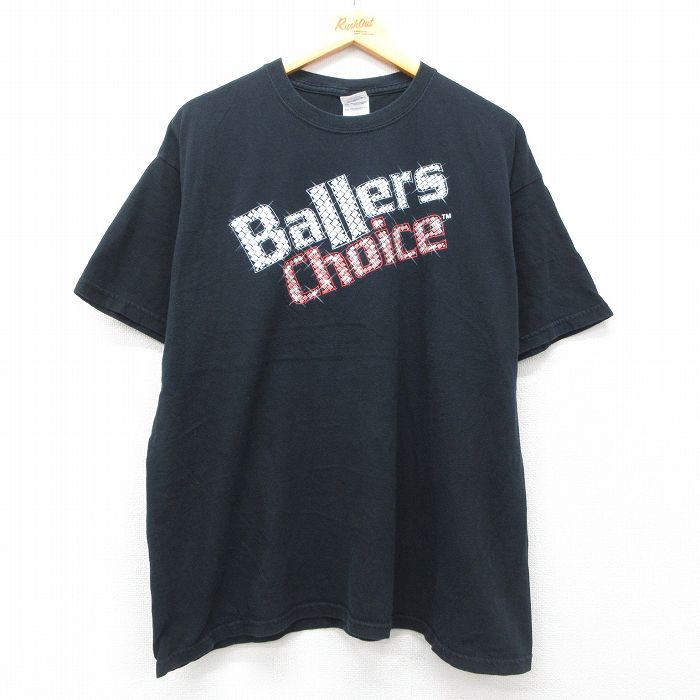 XL★古着 半袖 ビンテージ Tシャツ メンズ 00年代 00s Ballers Choice 大きいサイズ コットン クルーネック 黒 ブラック 25jul19 中古