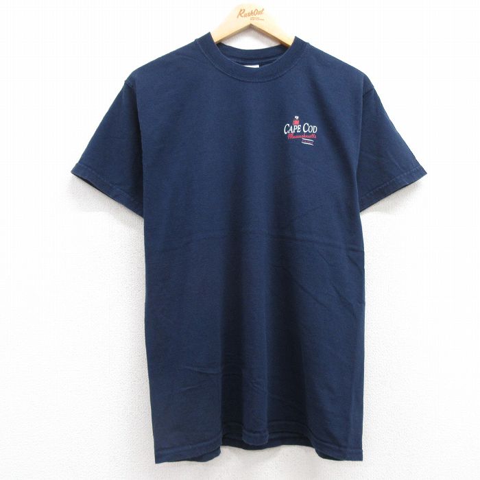 L★古着 半袖 ビンテージ Tシャツ メンズ 00年代 00s ケープコッド コットン クルーネック 紺 ネイビー 25jul22 中古