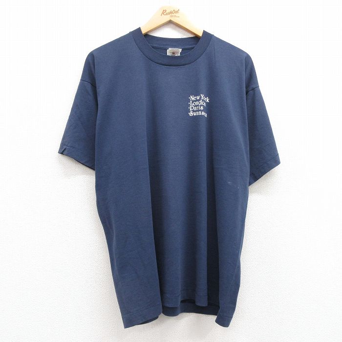 フルーツオブザルーム 00s 半袖Tシャツ ニューヨーク ネイビー XL | 古着