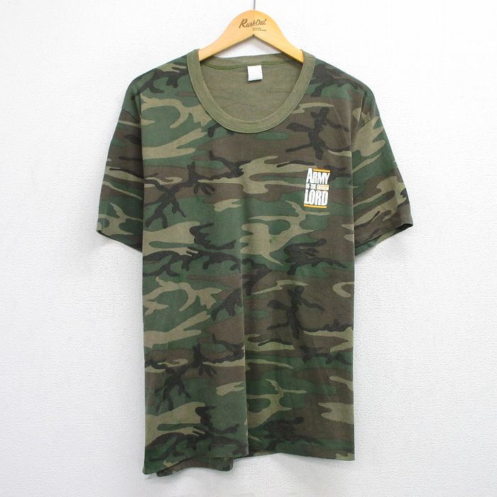 90s 半袖Tシャツ ミリタリー グリーン迷彩 XL | 古着