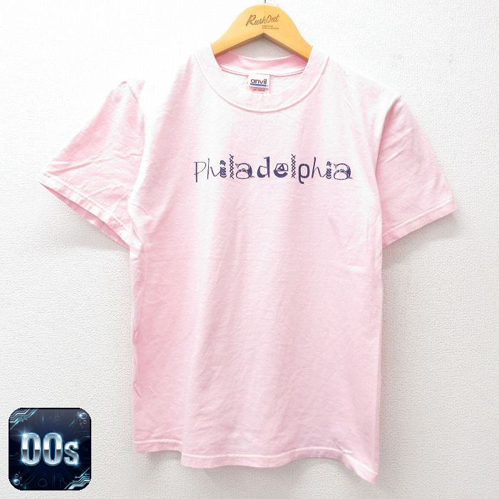 【50%OFF】00s 半袖Tシャツ フィラデルフィア ピンク M | 古着