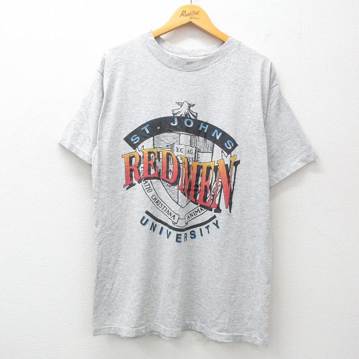 L★古着 半袖 ビンテージ Tシャツ メンズ 90年代 90s REDMEN クルーネック グレー 25jul23 中古